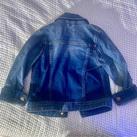 J Crew Crewcuts Jean Jacket Size 4T 5T Girls Blue Button EUC Coat Light Toddler - Picture 3 of 4